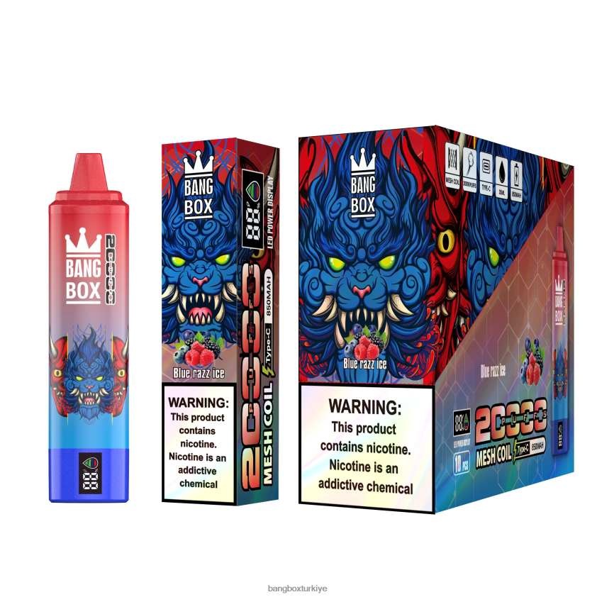 Bang Box Vape - Bang Box 20000 nefeslik akıllı ekran J4H2N459 mavi razz buz