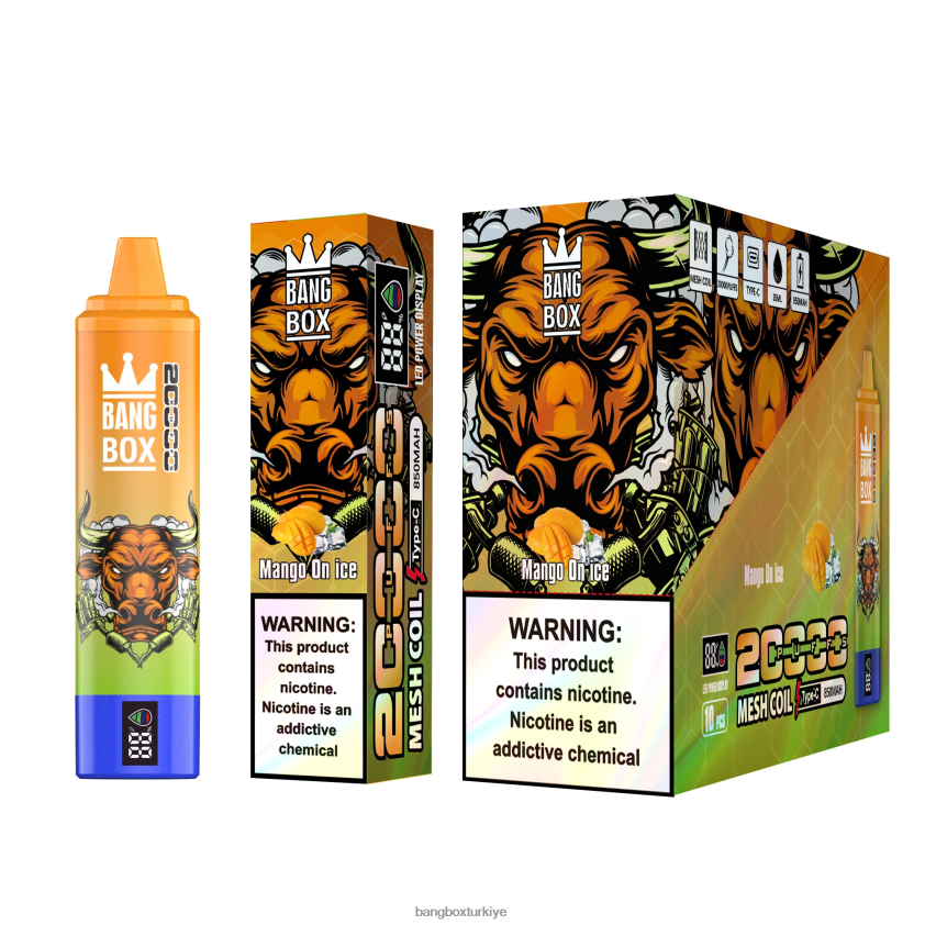 Bang Box Vape Price - Bang Box 20000 nefeslik akıllı ekran J4H2N454 buz üzerinde mango