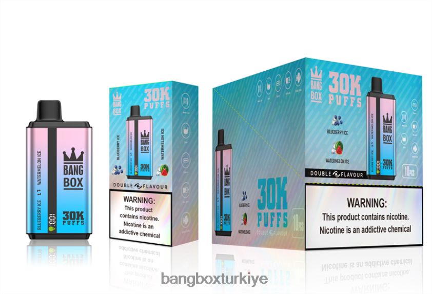 Bang Box Flavors - Bang Box 30000 puf çift tat J4H2N469 yaban mersinli buz ve karpuzlu buz