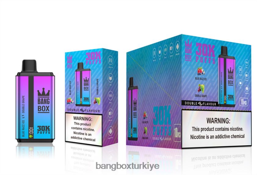 Bang Box Puff - Bang Box 30000 puf çift tat J4H2N472 mavi razz buz ve çift üzüm