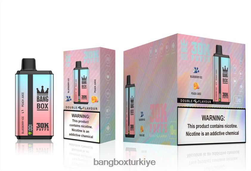 Bang Box Vape Flavors - Bang Box 30000 puf çift tat J4H2N463 yaban mersinli buz ve şeftali suyu