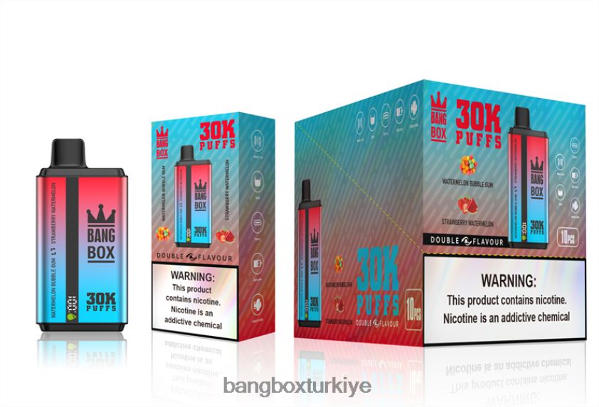 Bang Box Vape Price - Bang Box 30000 puf çift tat J4H2N468 karpuzlu sakız ve çilekli karpuz