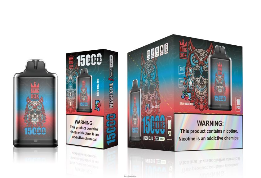Bang Box Vape - Bang Box s1-15000 ponponlar J4H2N4108 mavi razz buz