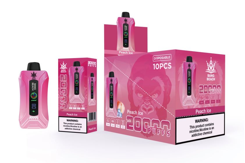 Bang Box Puff - Bang Beach 20000 nefes akıllı ekran vape J4H2N49 şeftalili buz
