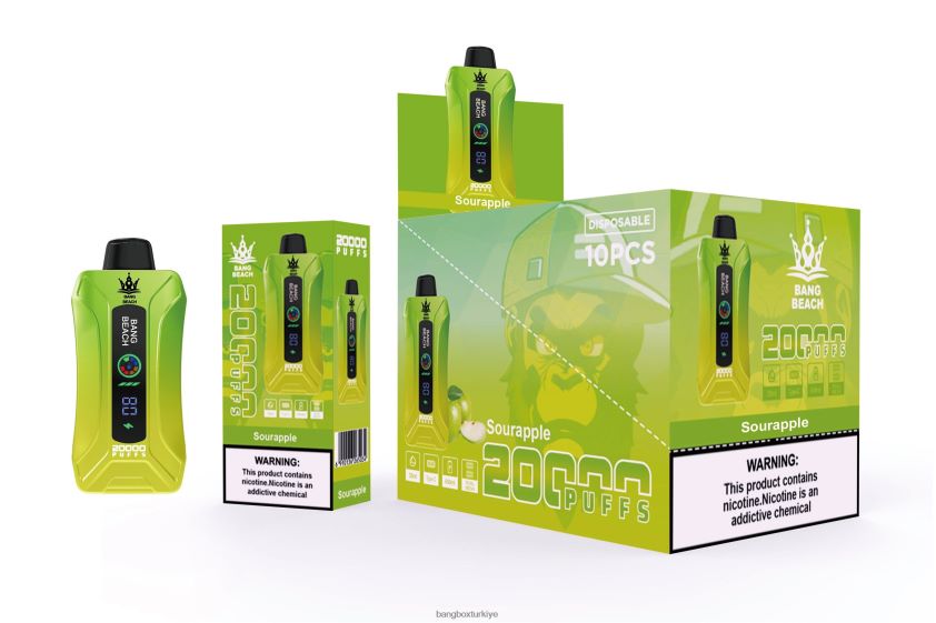 Bang Box Turkiye - Bang Beach 20000 nefes akıllı ekran vape J4H2N41 ekşi elma