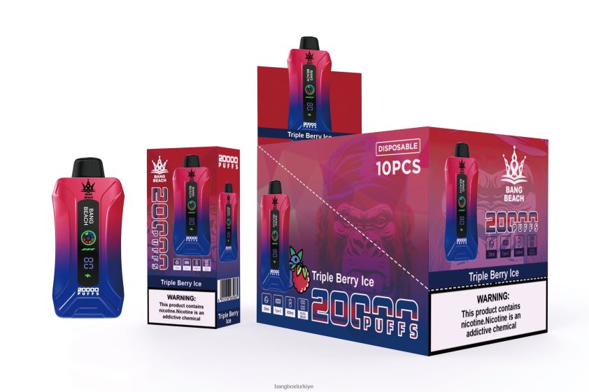Bang Box Turkiye - Bang Beach 20000 nefes akıllı ekran vape J4H2N48 üçlü meyveli buz