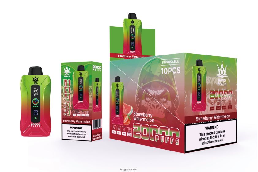 Bang Box Vape - Bang Beach 20000 nefes akıllı ekran vape J4H2N43 çilek karpuz