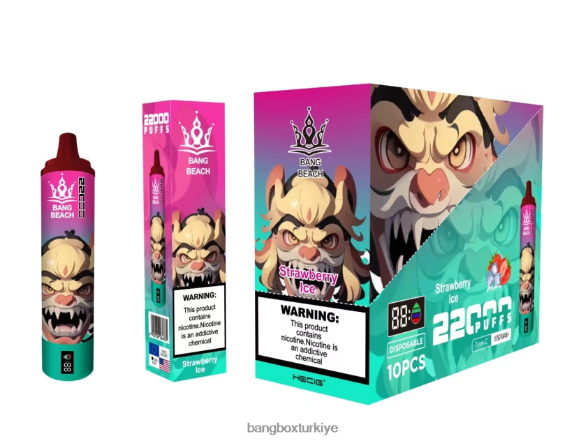 Bang Box Flavors - Bang Beach 22000 nefeslik akıllı ekran J4H2N420 çilekli buz