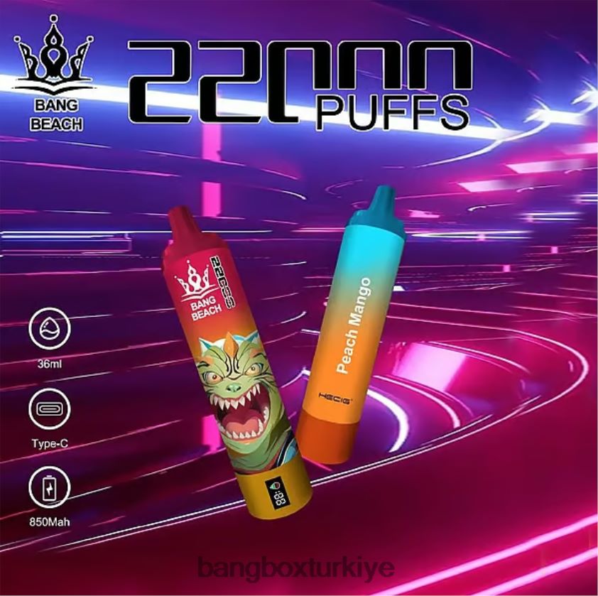 Bang Box Vape - Bang Beach 22000 nefeslik akıllı ekran J4H2N424 şeftali mango