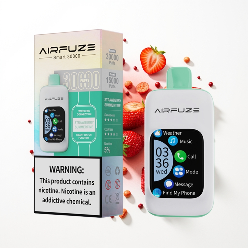 AirFuze Smart 30000 Puffs Çilek Yaz Zamanı TFT Dokunmatik Tip-C