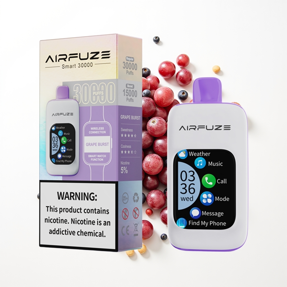 AirFuze Smart 30000 Puffs Üzüm Patlaması Akıllı 900mAh Tip-C