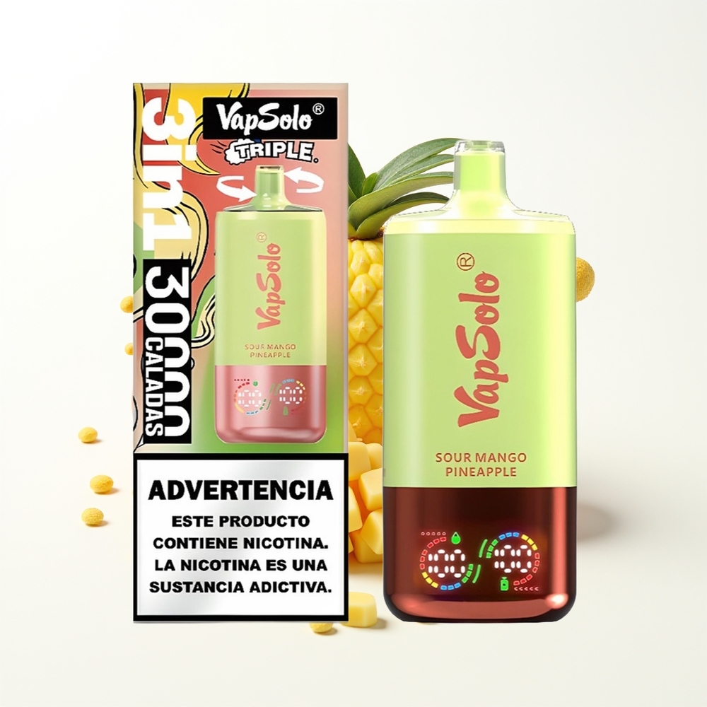 Vapsolo Triple 30000 Puffs Ekşi Mango Ananas 40ml Type-C