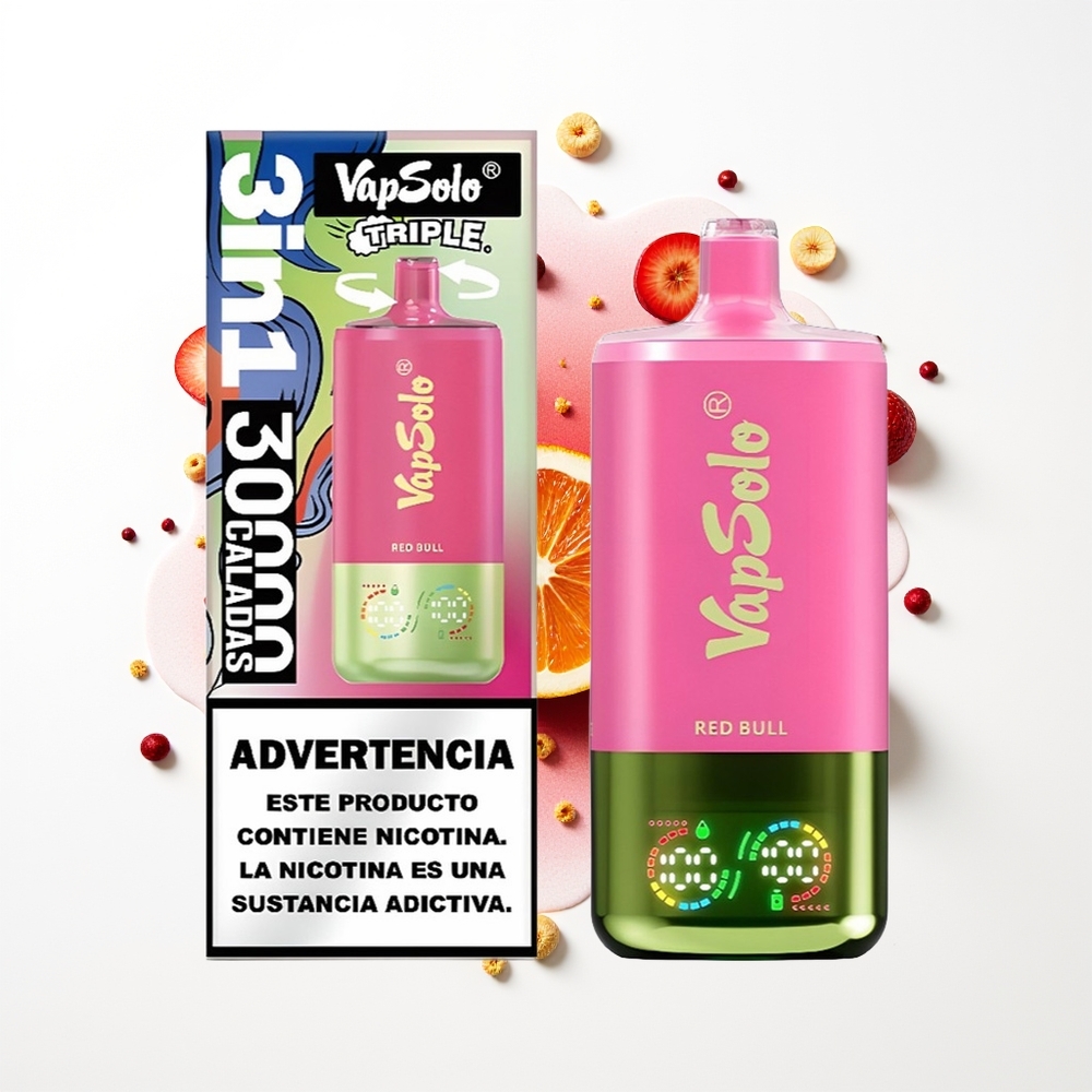 Vapsolo Triple 30000 Puffs Kırmızı Boğa Triple 40ml Type-C