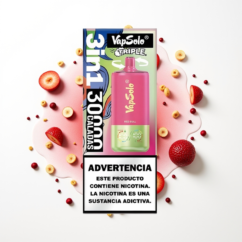 Vapsolo Triple 30000 Puffs Kırmızı Boğa Triple 40ml Type-C