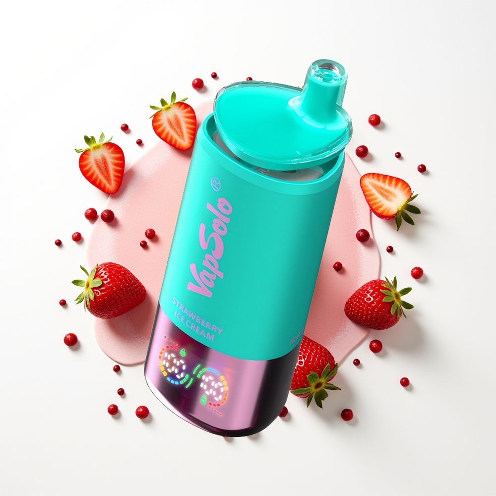 Vapsolo Triple 30000 Puffs Çilekli Dondurma 40ml Tip-C