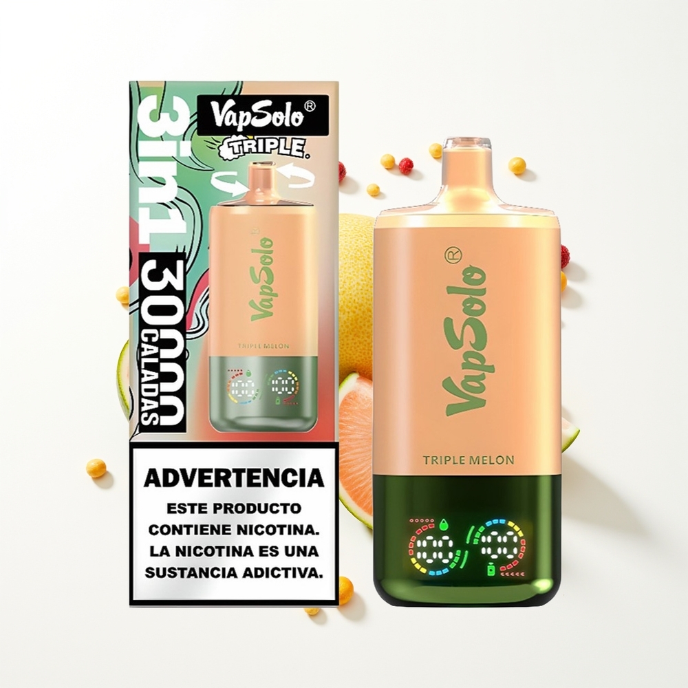 Vapsolo Triple 30000 Puffs Üçlü Kavun 40ml Type-C