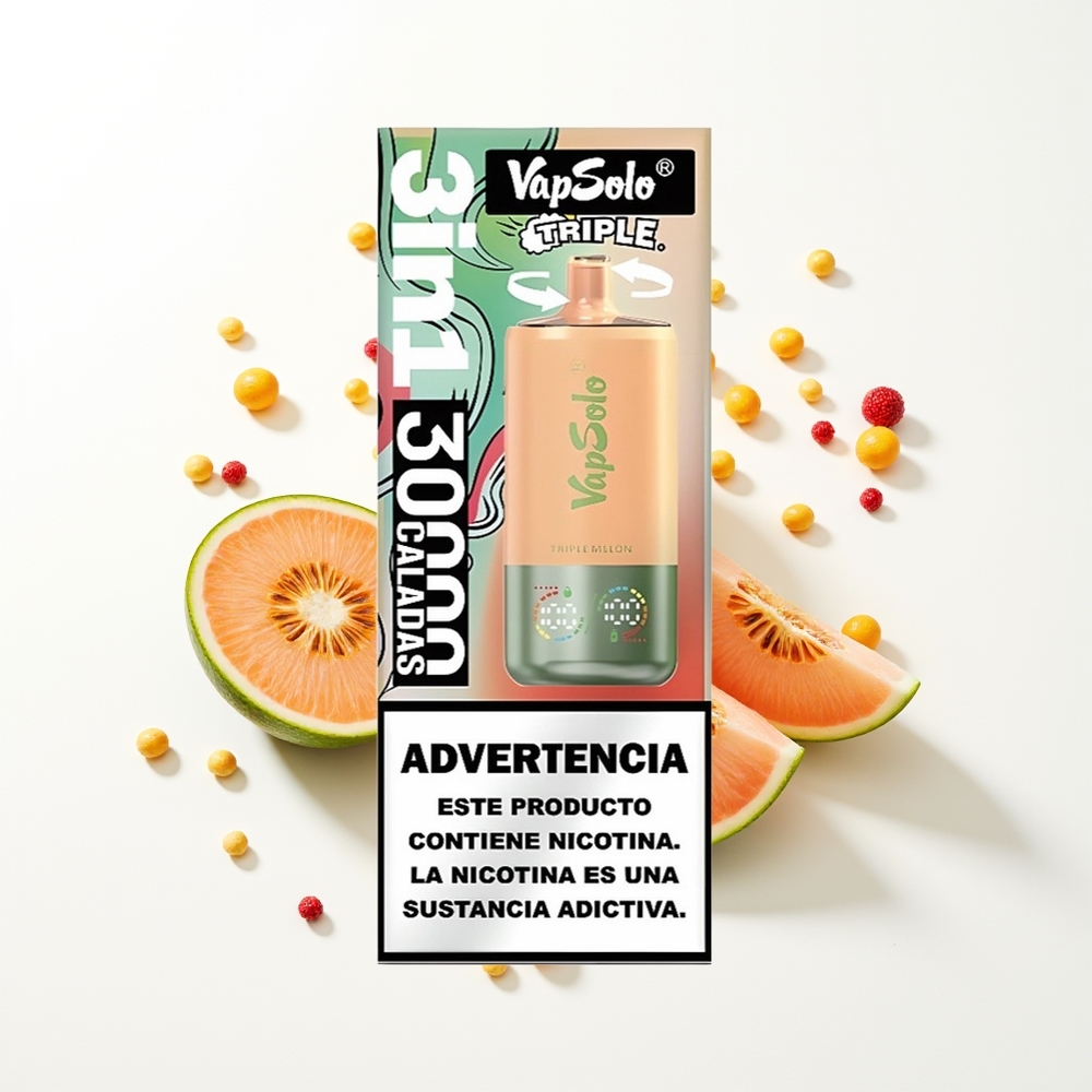 Vapsolo Triple 30000 Puffs Üçlü Kavun 40ml Type-C