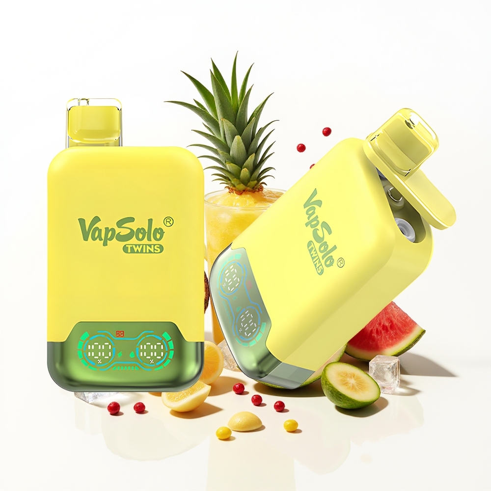 Vapsolo Twins 20000 Puffs Ananas Hindistan Cevizi & Karpuz Buzu 40ml Type-C