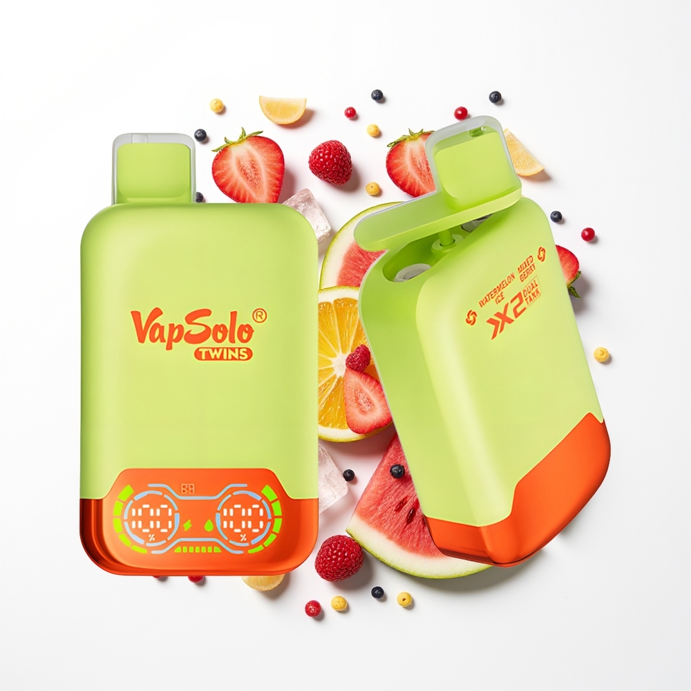 Vapsolo Twins 20000 Puffs Karpuz Buzu & Karışık Meyve 40ml Çift Tank Type-C