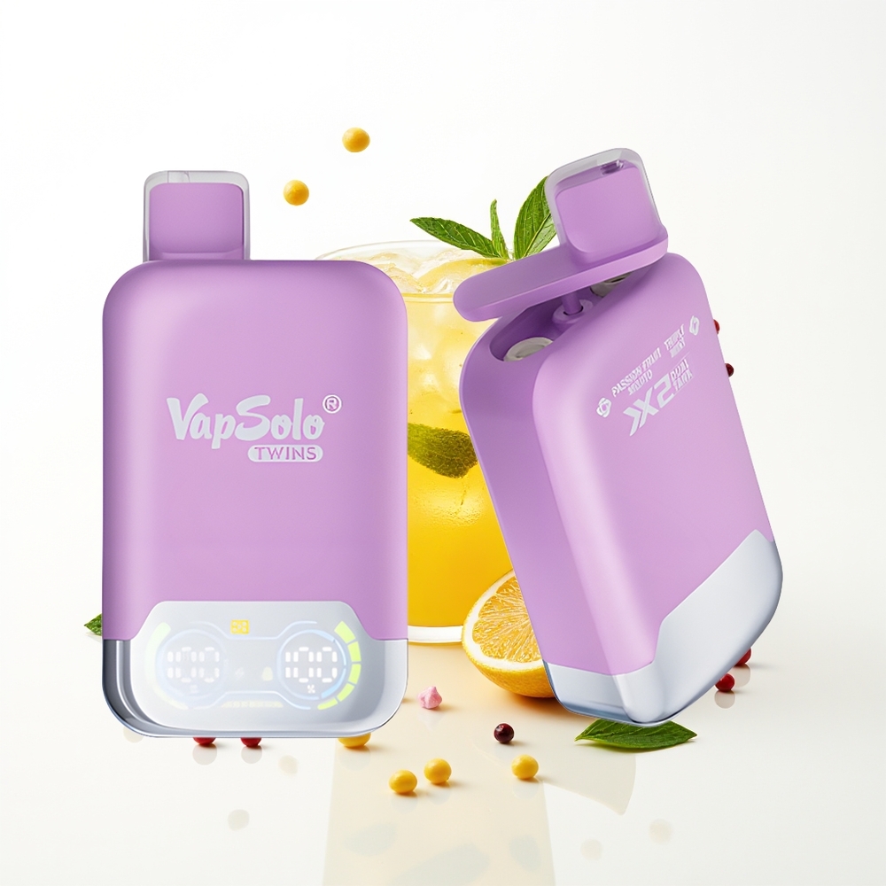 Vapsolo Twins 20000 Puffs Çarkıfelek Mojito & Üçlü Nane - 40 ml Çift Hazneli Tip-C Şarj