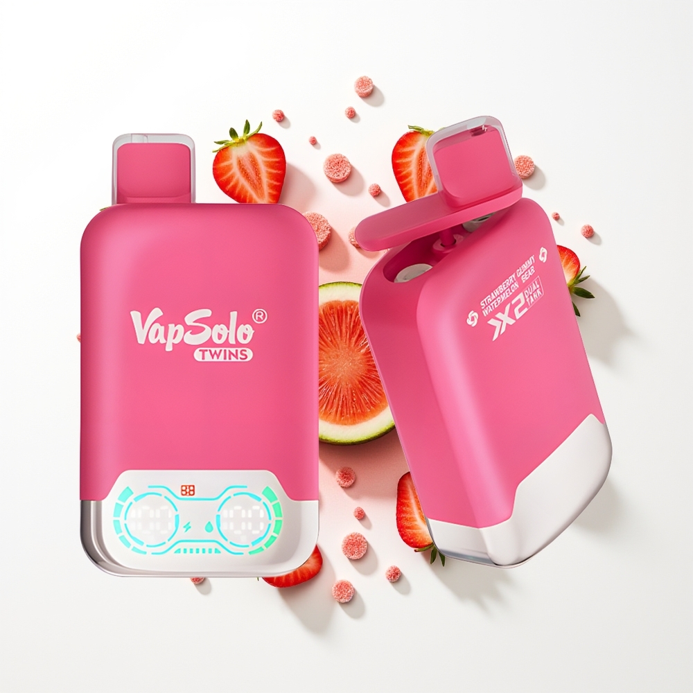 Vapsolo Twins 20000 Puffs Çilek Karpuz & Sakızlı Ayı 40ml Çift Tank Type-C