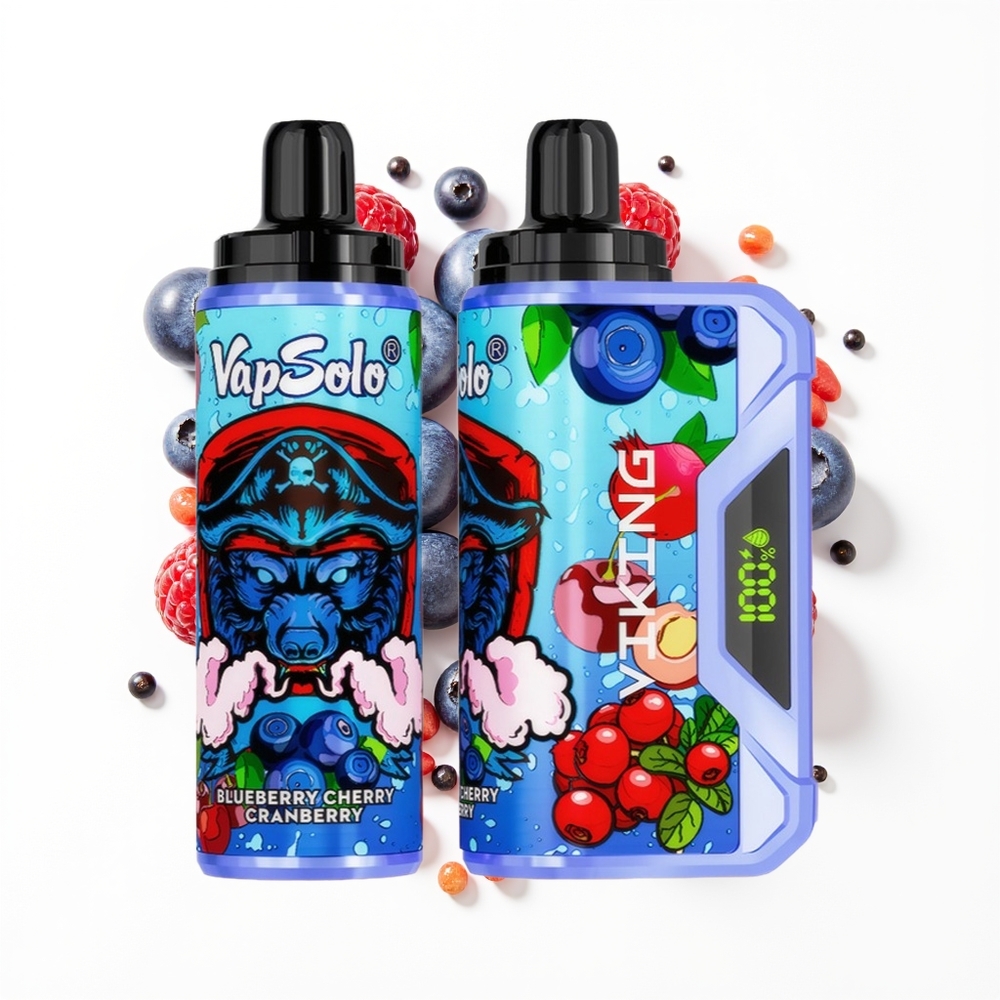 VapSolo VIKING 12000 Puffs Yaban Mersini Kiraz Kızılcık 22ml Type-C