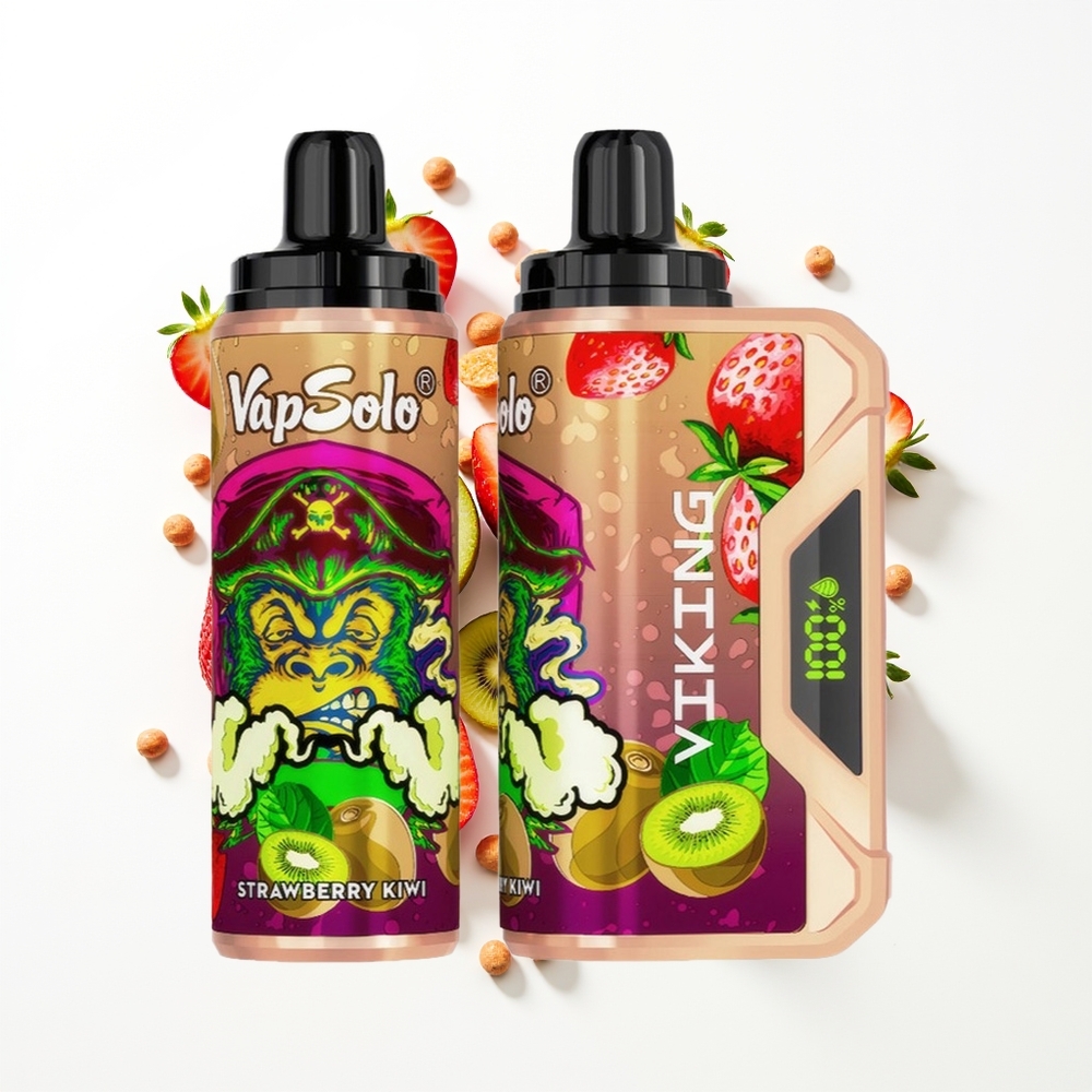 VapSolo VIKING 12000 Puffs Çileki Kivi Tip-C & LED Ekran