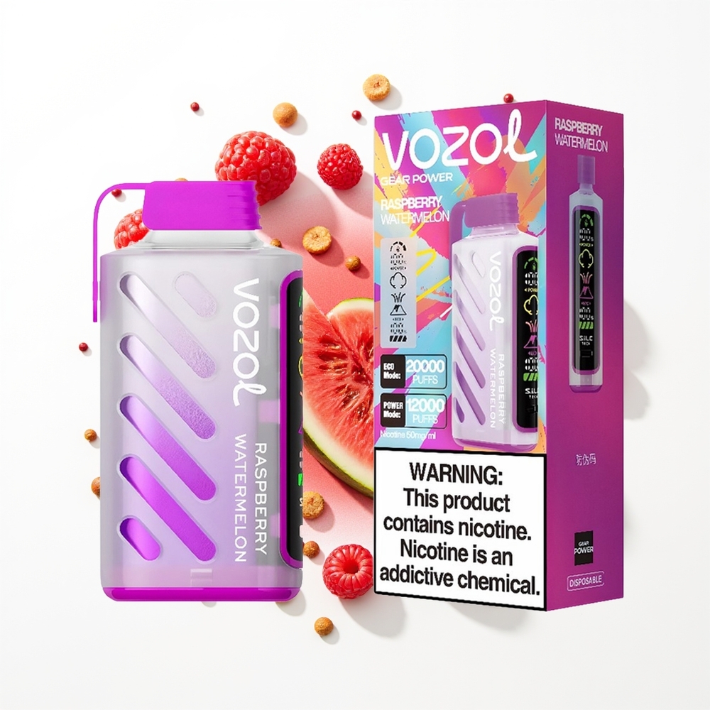 VOZOL Gear Power 20000 Puffs Ahududu Karpuzu Dual Mesh Tam Ekran