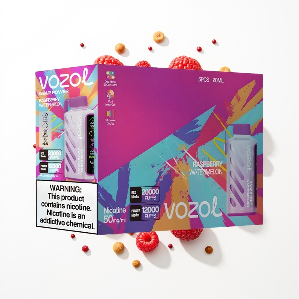 VOZOL Gear Power 20000 Puffs Ahududu Karpuzu Dual Mesh Tam Ekran