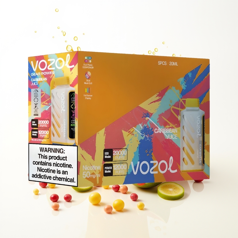 VOZOL Gear Power 20000 Puffs Karayip Suyu Dual Mesh Tam Ekran