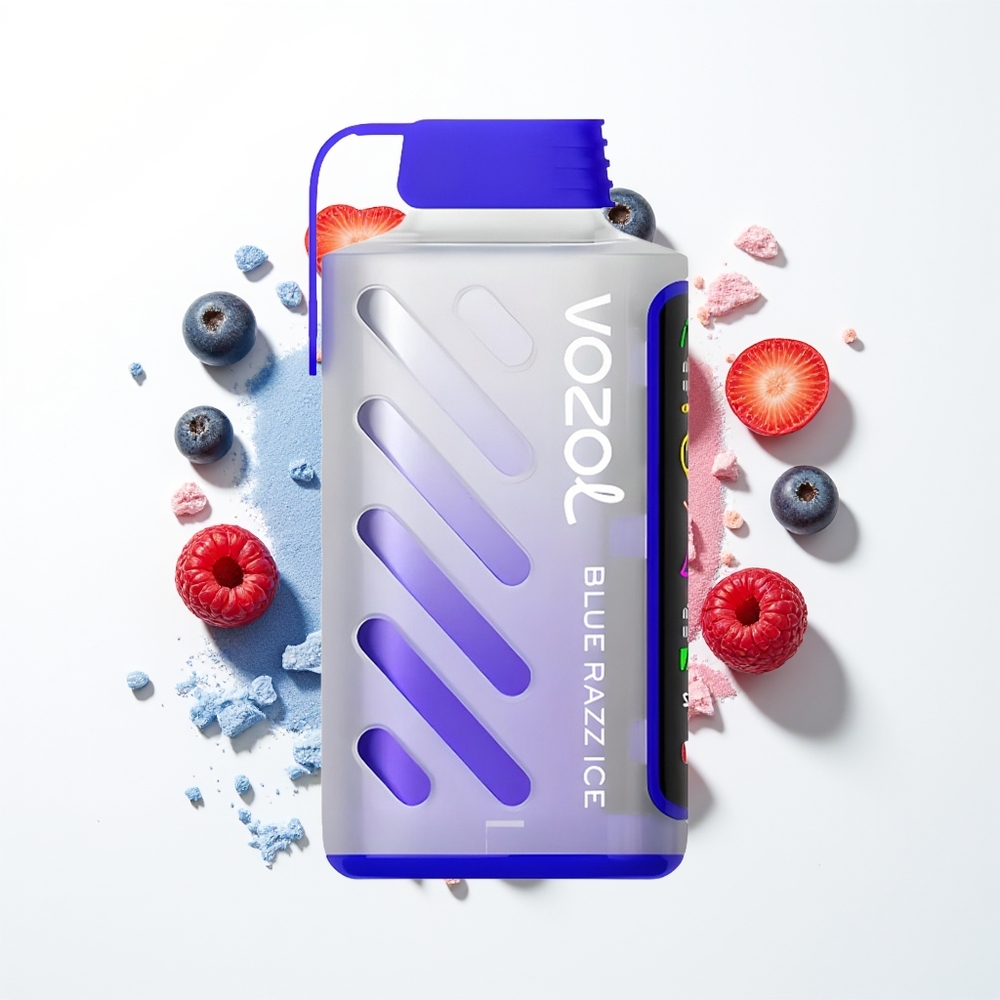 VOZOL Gear Power 20000 Puffs Mavi Ahududu Buz Dual Mesh Ekran