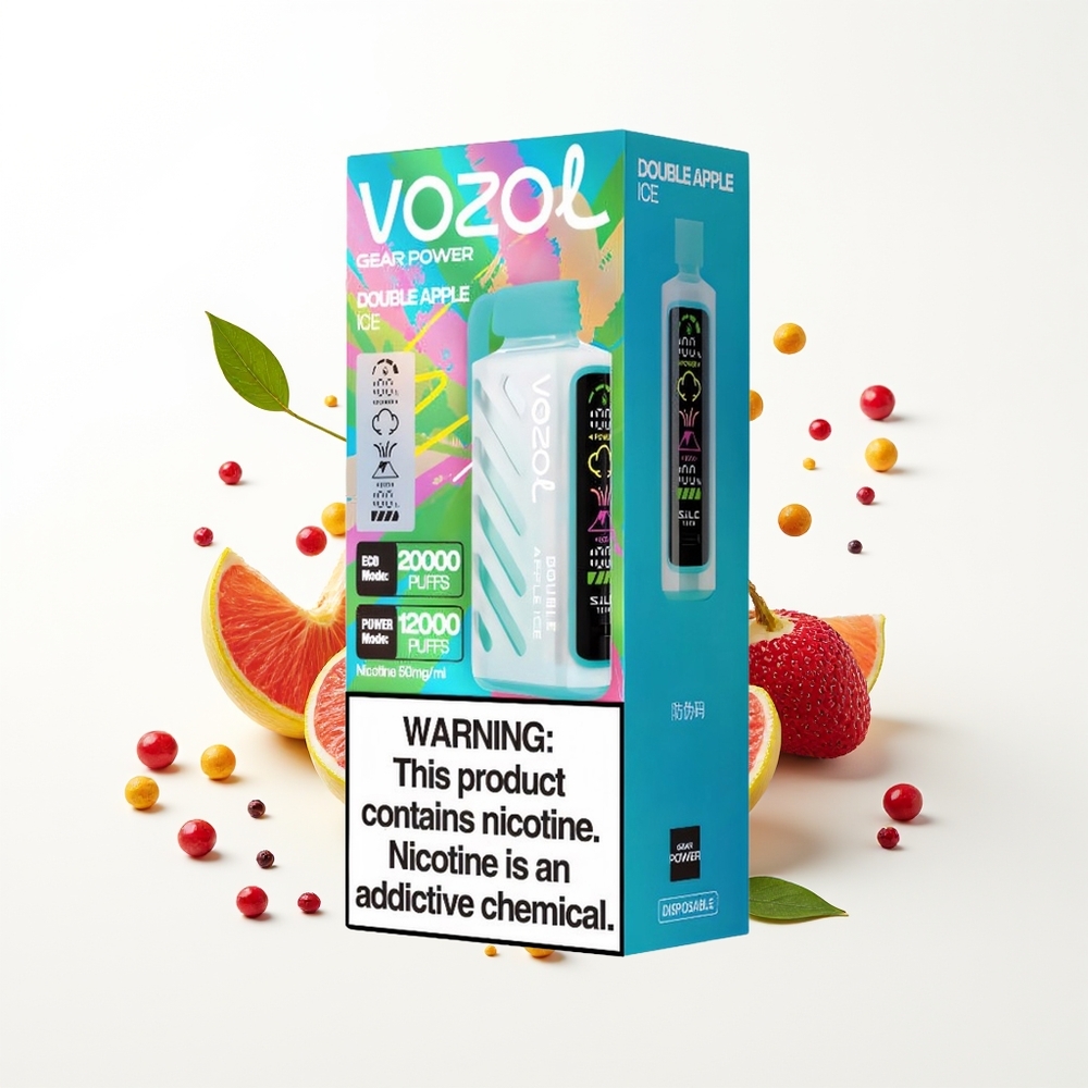 VOZOL Gear Power 20000 Puffs Çift Elma Buz Dual Mesh Coil Full Screen Display