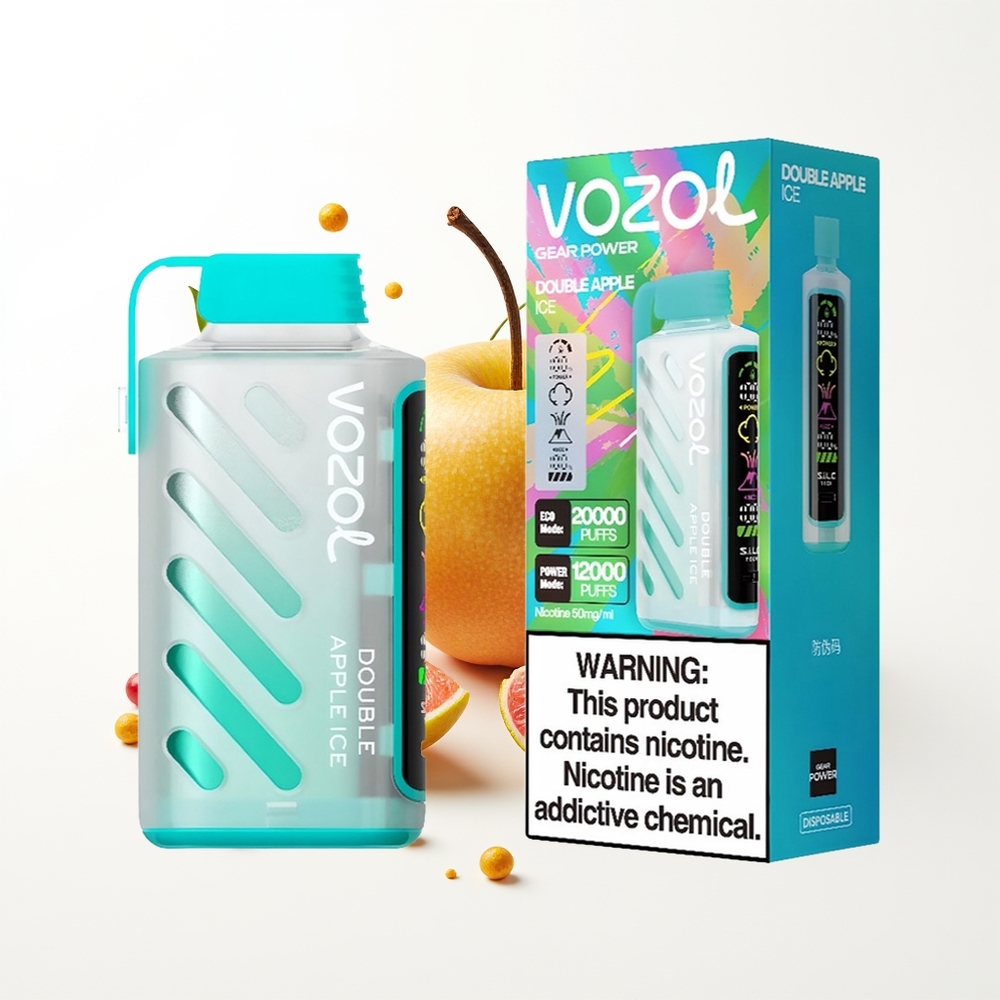 VOZOL Gear Power 20000 Puffs Çift Elma Buz Dual Mesh Coil Full Screen Display