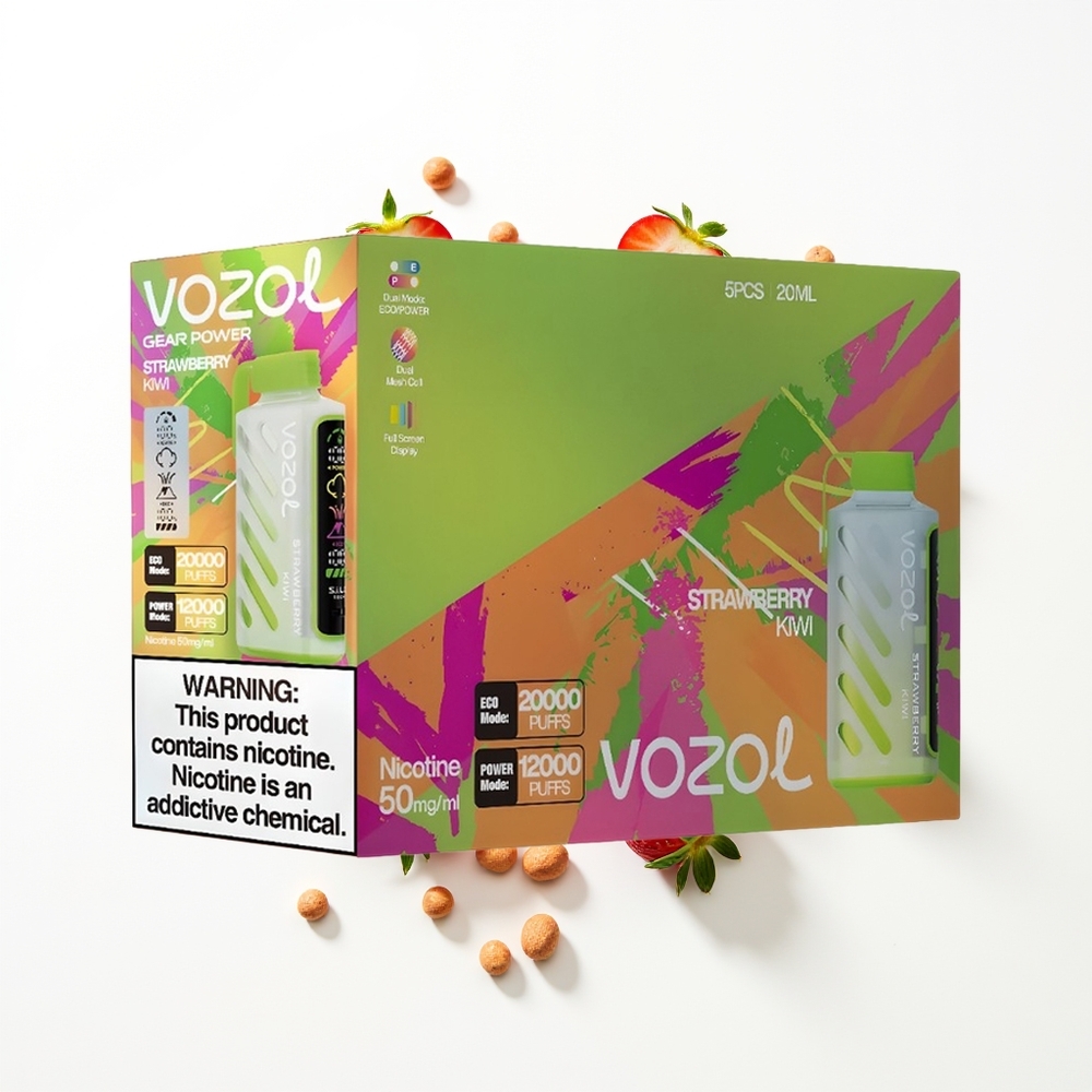 VOZOL Gear Power 20000 Puffs Çilek Kivi Dual Mesh Tam Ekran