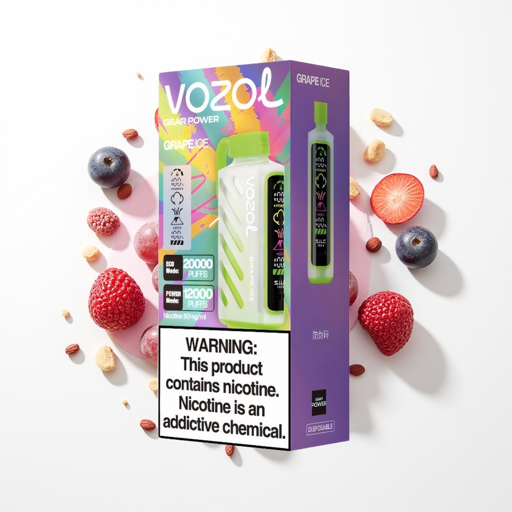 VOZOL Gear Power 20000 Puffs Üzüm Buzu Dual Mesh Tam Ekran