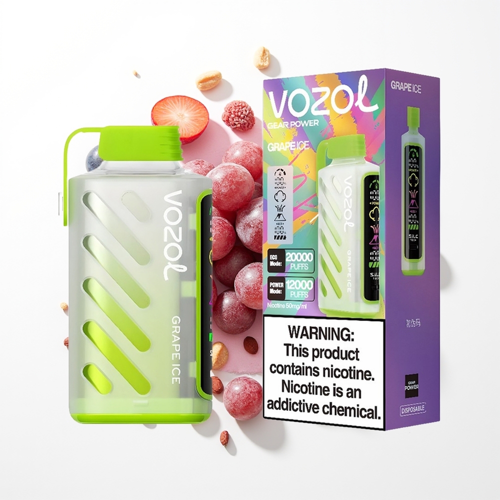 VOZOL Gear Power 20000 Puffs Üzüm Buzu Dual Mesh Tam Ekran