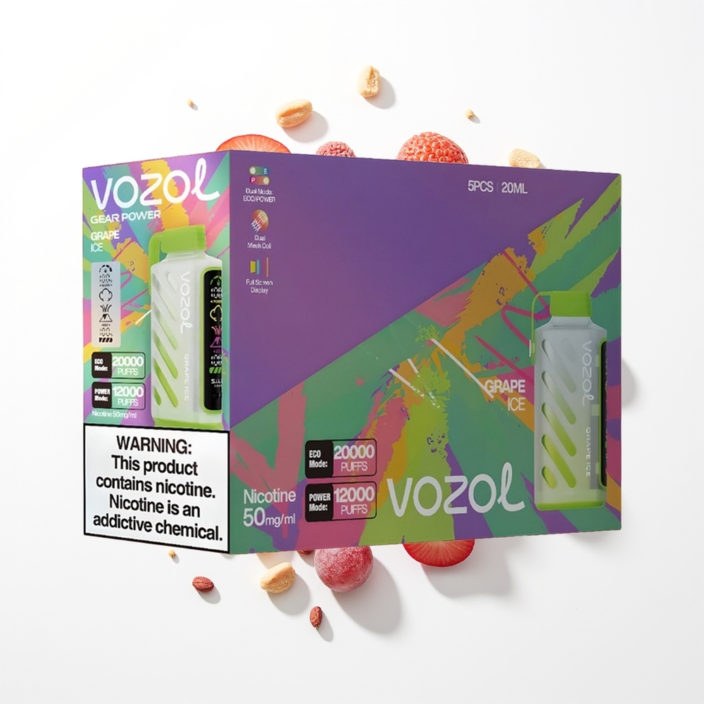 VOZOL Gear Power 20000 Puffs Üzüm Buzu Dual Mesh Tam Ekran
