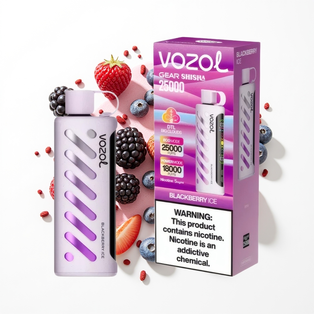 VOZOL Gear Shisha 25000 Puffs Böğürtlen Buz Dual Mesh 5mg/ml