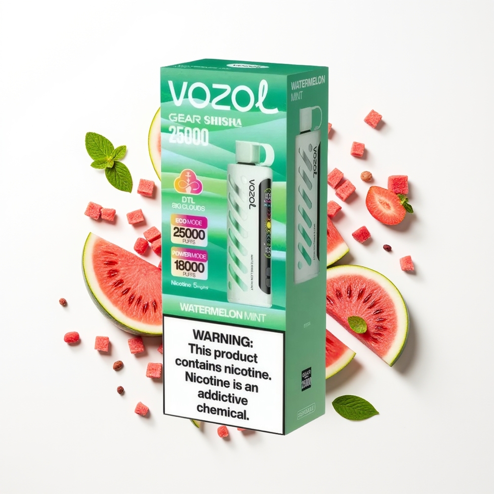VOZOL Gear Shisha 25000 Puffs Karpuz Nane ve 30 Lezzet Akıllı Chip