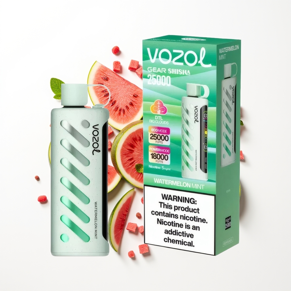 VOZOL Gear Shisha 25000 Puffs Karpuz Nane ve 30 Lezzet Akıllı Chip