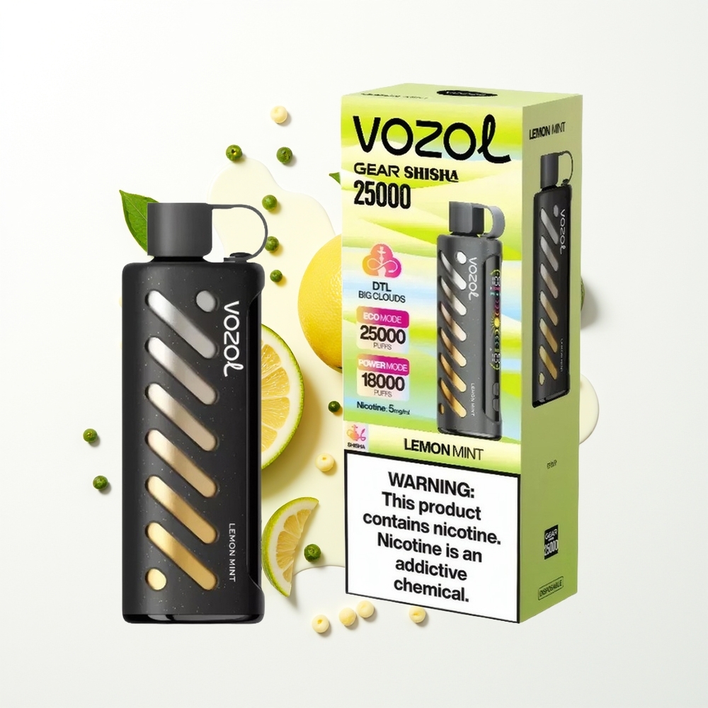 VOZOL Gear Shisha 25000 Puffs Limon Nane Dual Mesh 5mg