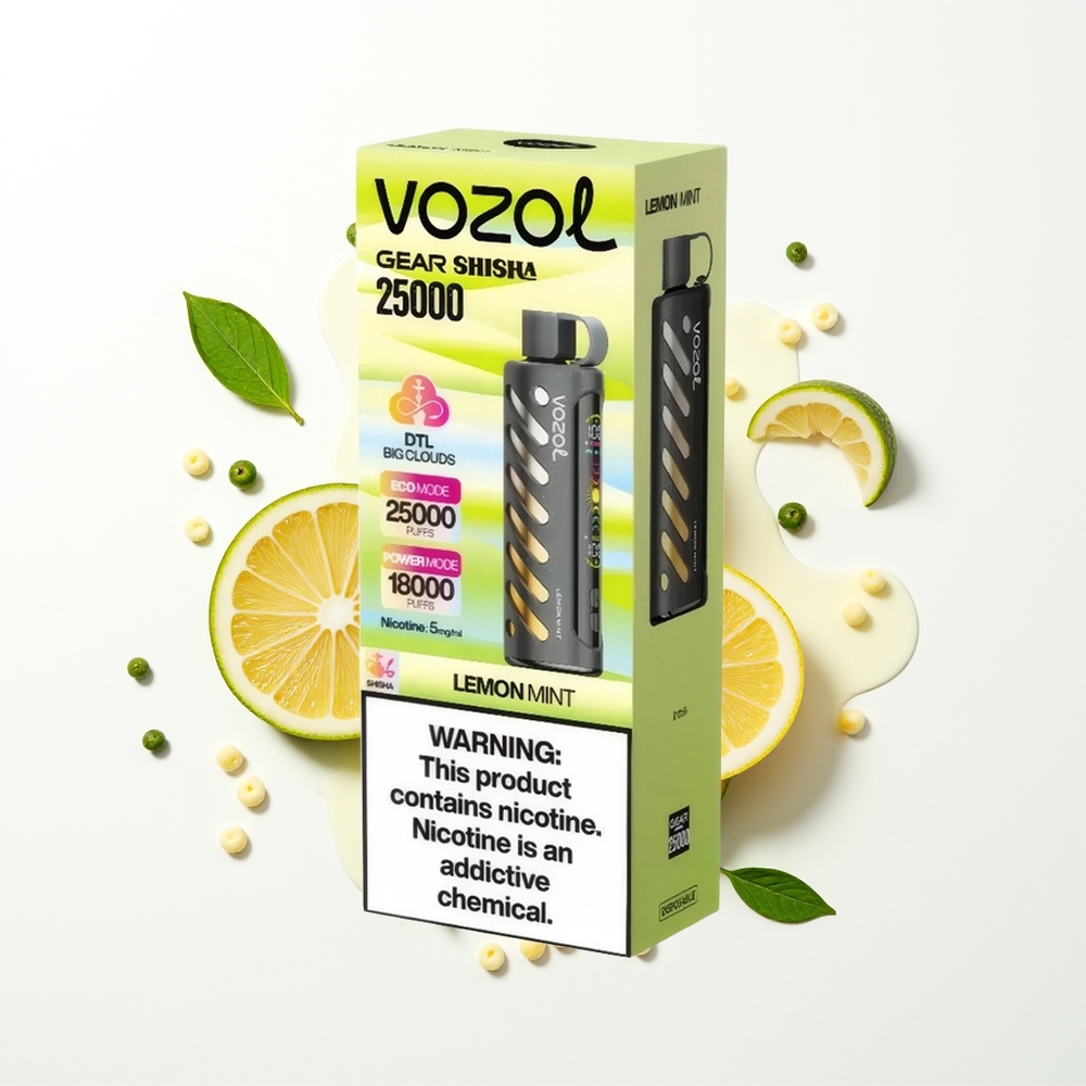 VOZOL Gear Shisha 25000 Puffs Limon Nane Dual Mesh 5mg