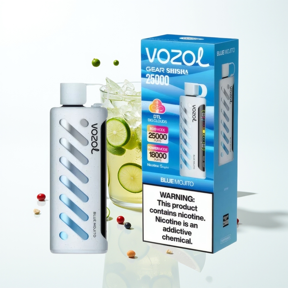 VOZOL Gear Shisha 25000 Puffs Mavi Mojito Akıllı Çift Mod