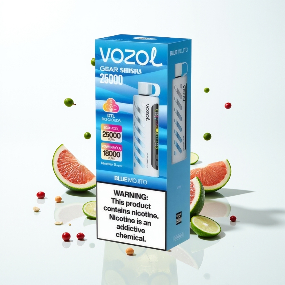 VOZOL Gear Shisha 25000 Puffs Mavi Mojito Akıllı Çift Mod