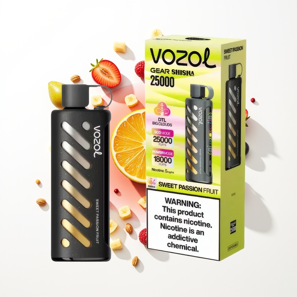 VOZOL Gear Shisha 25000 Puffs Tatlı Tutku Meyvesi - Akıllı Çip ve Çift Mod