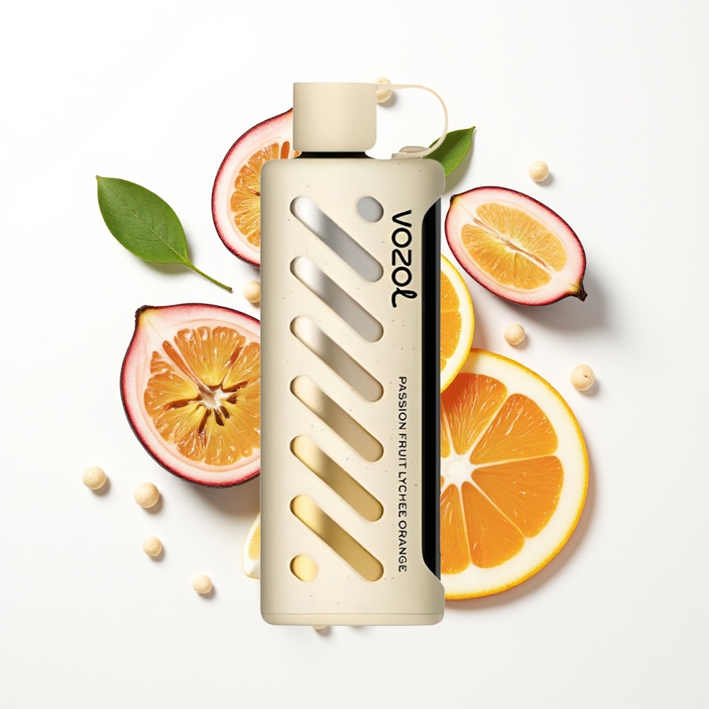 VOZOL Gear Shisha 25000 Puffs Çarkıfelek Meyvesi Liçi Portakal Çift Örgülü 5mg/ml
