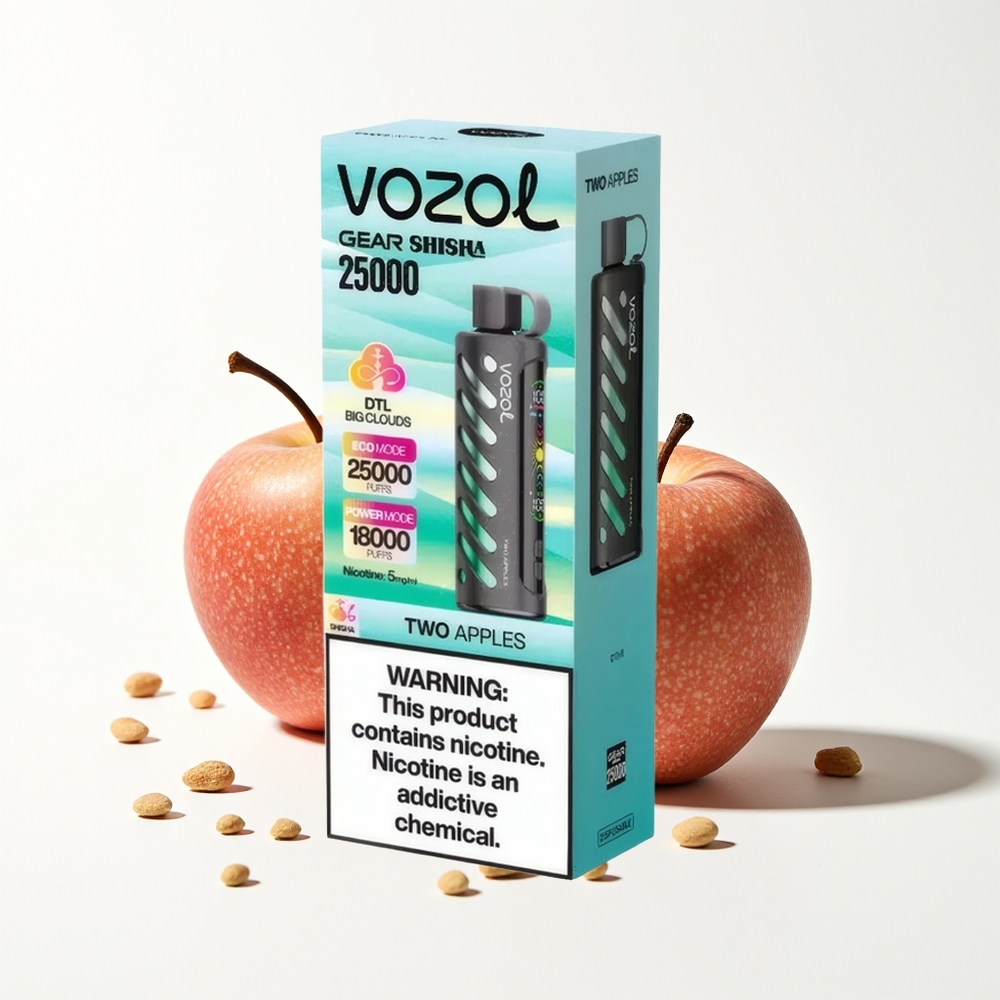 VOZOL Gear Shisha 25000 Puffs İki Elma ve 30 Lezzetli Aroma
