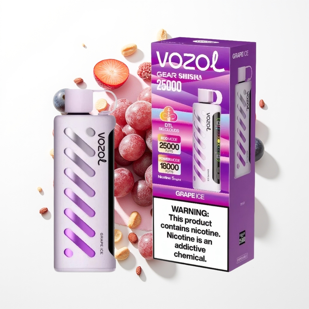 VOZOL Gear Shisha 25000 Puffs Üzüm Buzu Akıllı Çift Mod