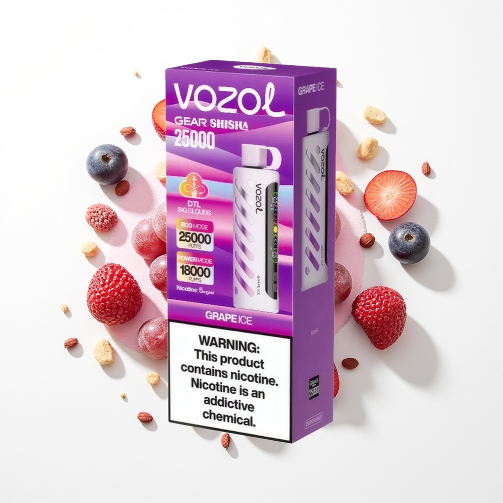 VOZOL Gear Shisha 25000 Puffs Üzüm Buzu Akıllı Çift Mod