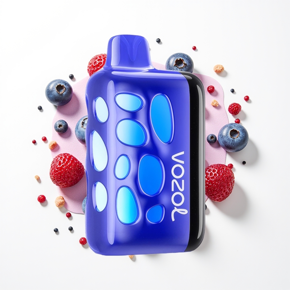 VOZOL RAVE 40000 Puffs Yaban Mersini Buzu Parlak Işık ve Hızlı Şarj